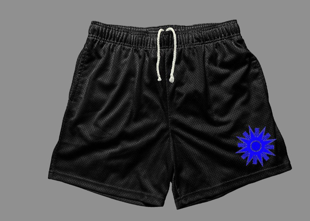 Chaldean Mesh Shorts- White Star