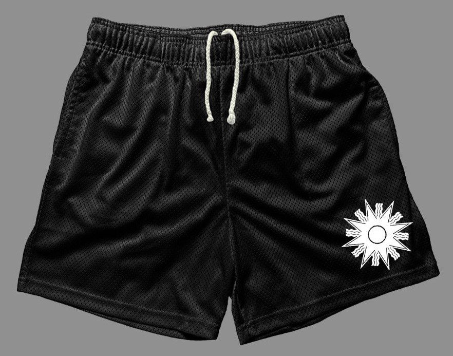 Chaldean Mesh Shorts- White Star